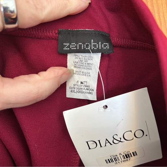 Zenobia Burgundy Straight-Leg Pants – Plus Size 4X NWT - Picture 2 of 5